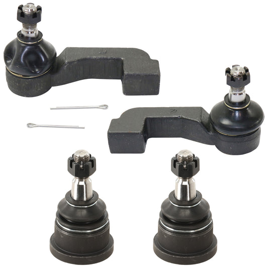 4-Piece Kit Front, Driver and Passenger Side Suspension Kit, Includes (2) Ball Joint and (2) Tie Rod End
