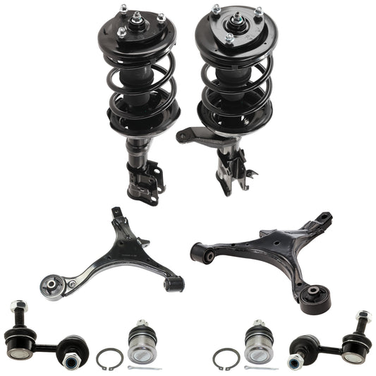 8-Piece Kit Front, Driver and Passenger Side, Lower Control Arm Kit, Includes (2) Ball Joint, (2) Control Arm, (2) Loaded Strut, and (2) Sway Bar Link