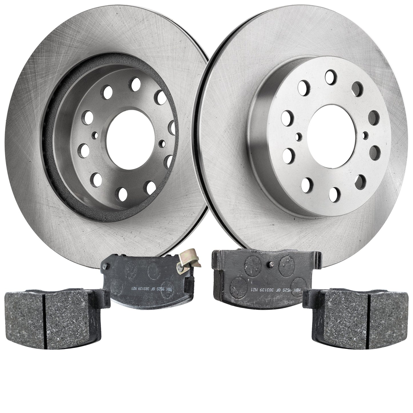 2-Wheel Set Brake Disc and Pad Kit, Plain Surface 5 Lugs 262.89 mm Organic Pro-Line Series, Includes (1) Brake Pad Set and (2) Brake Disc