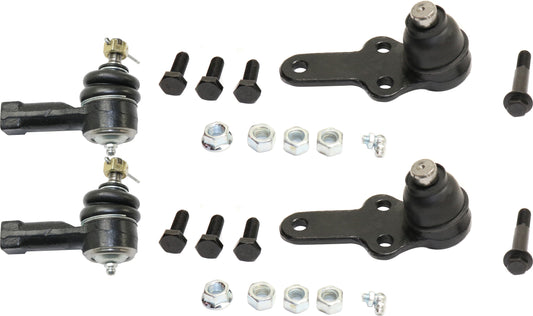 4-Piece Kit Front, Driver and Passenger Side Suspension Kit, Includes (2) Ball Joint and (2) Tie Rod End