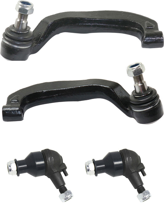 4-Piece Kit Front, Driver and Passenger Side Suspension Kit, Includes (2) Tie Rod End and (2) Ball Joint
