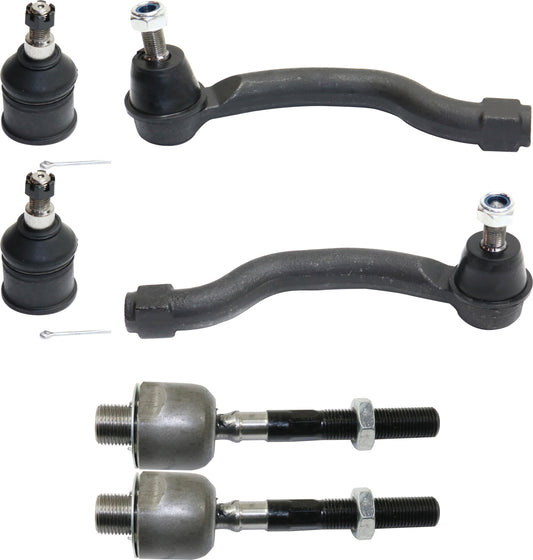 6-Piece Kit Front, Driver and Passenger Side Suspension Kit, Includes (4) Tie Rod End and (2) Ball Joint