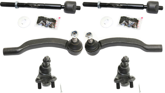 6-Piece Kit Front, Driver and Passenger Side Suspension Kit, Includes (2) Ball Joint and (4) Tie Rod End