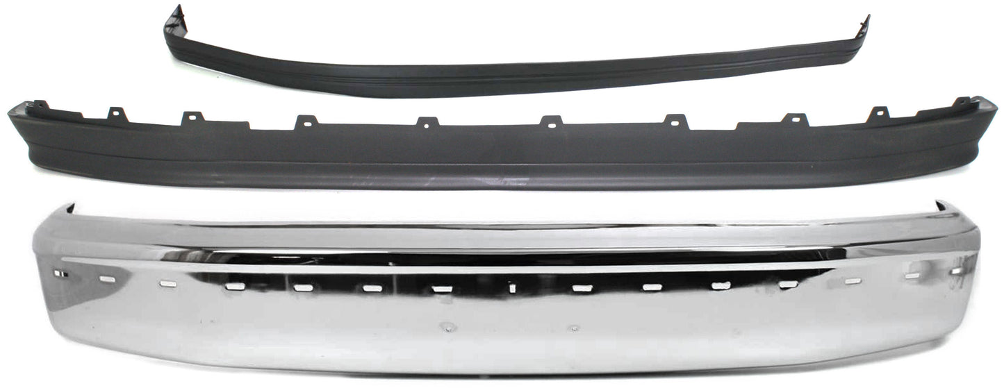 3-Piece Kit, Front Bumper, Chrome, Includes (1) Bumper, (1) Bumper Trim, and (1) Valance