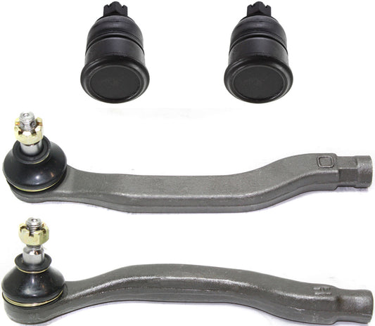 4-Piece Kit Front, Driver and Passenger Side Suspension Kit, Includes (2) Ball Joint and (2) Tie Rod End