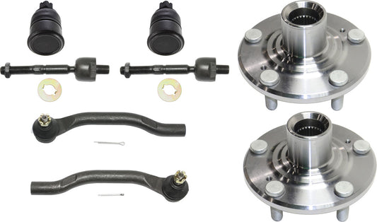 8-Piece Kit Front, Driver and Passenger Side, Lower Suspension Kit, Includes (2) Ball Joint, (4) Tie Rod End and (2) Wheel Hub