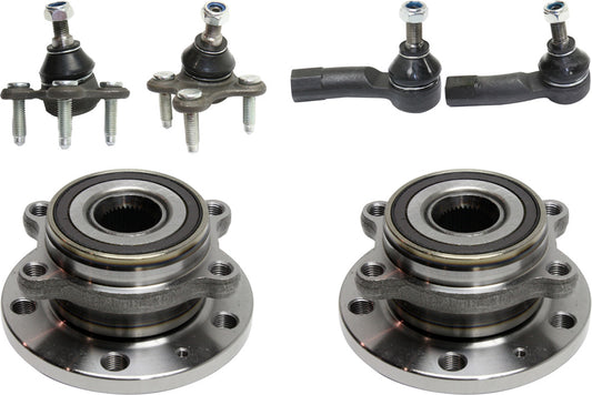 6-Piece Kit Front, Driver and Passenger Side Suspension Kit, Includes (2) Ball Joint, (2) Tie Rod End and (2) Wheel Hub