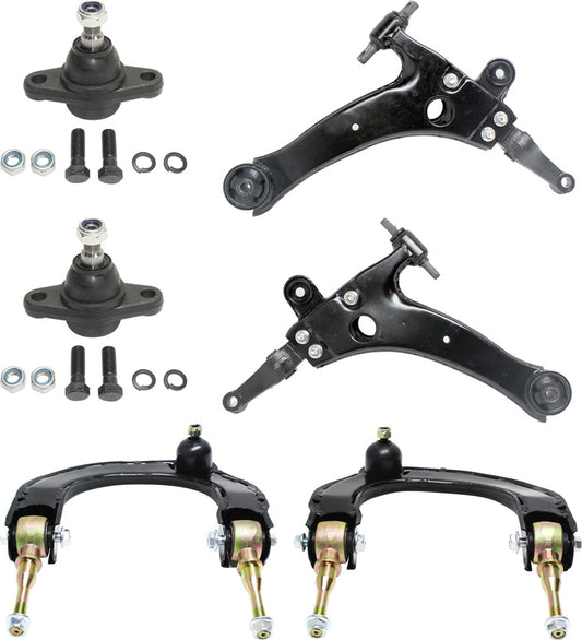 6-Piece Kit Front, Driver and Passenger Side, Upper and Lower Control Arm Kit, Includes (2) Ball Joint and (4) Control Arm