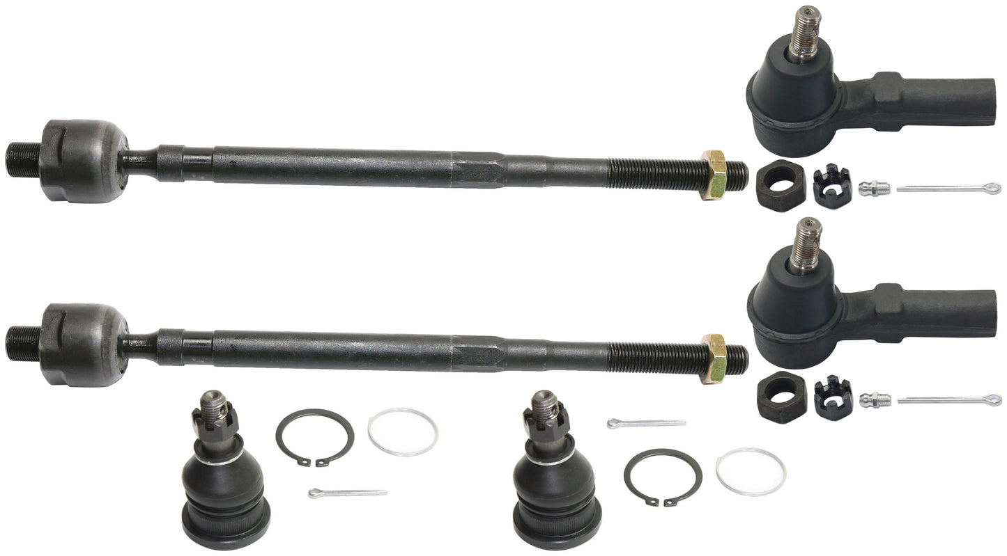 6-Piece Kit Front, Driver and Passenger Side Suspension Kit, Includes (2) Ball Joint and (4) Tie Rod End