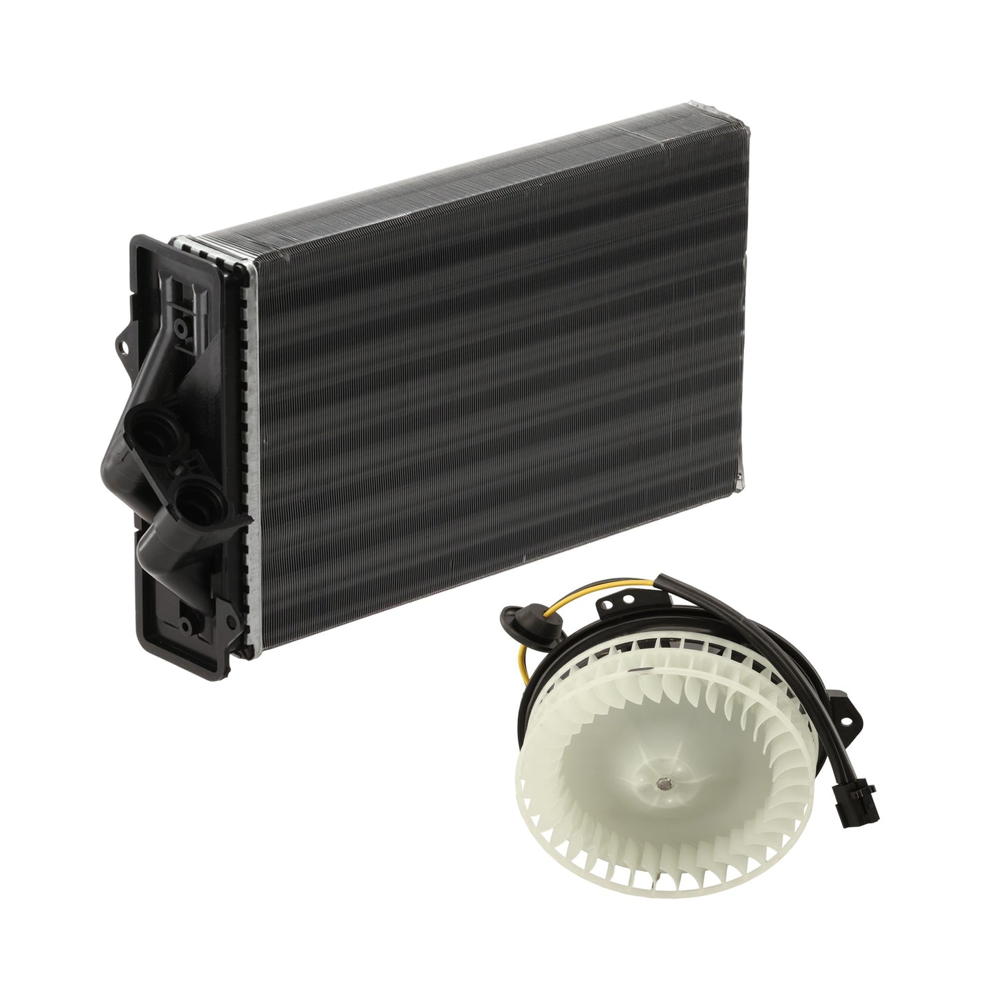 2-Piece Kit Front Heater Core, Includes (1) Blower Motor and (1) Heater Core
