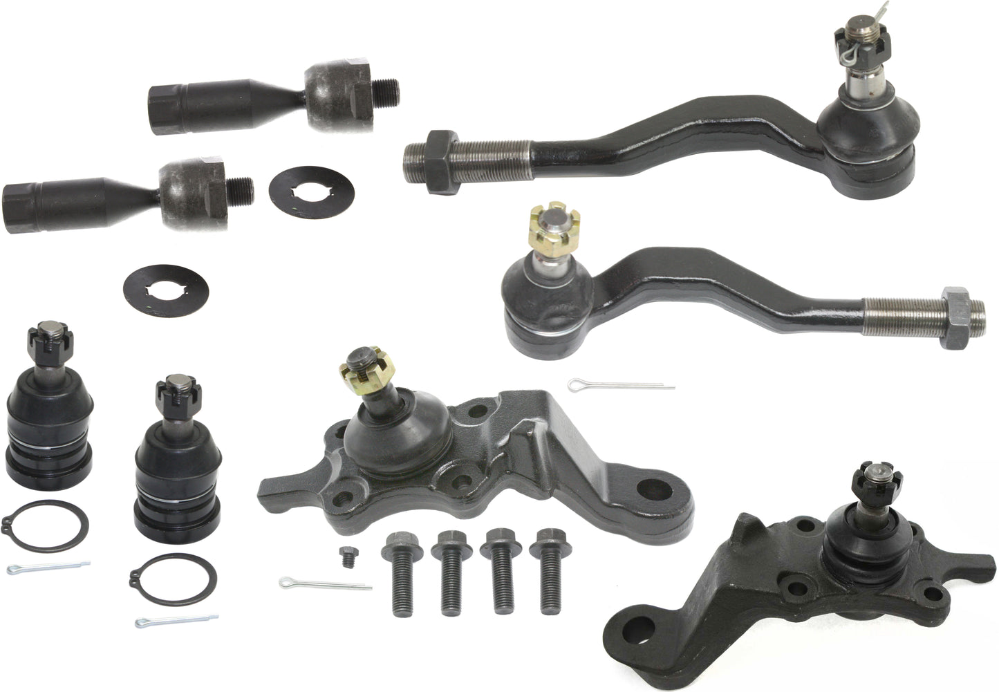 8-Piece Kit Front, Driver and Passenger Side Suspension Kit, Includes (4) Ball Joint and (4) Tie Rod End