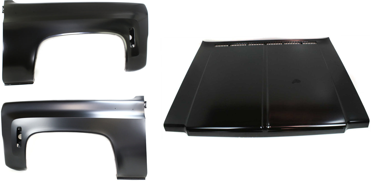 3-Piece Kit Factory Style Hood, Steel, Primed, Includes (2) Fender and (1) Hood