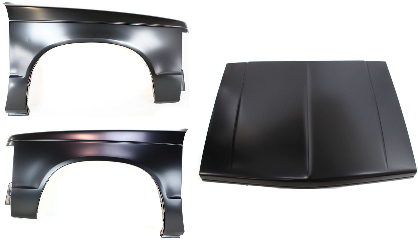 3-Piece Kit Factory Style Hood, Steel, Primed, Includes (2) Fender and (1) Hood