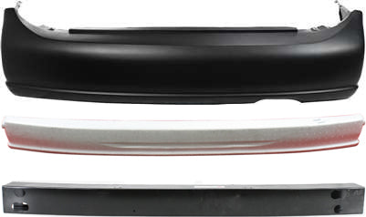 3-Piece Kit, Rear Primed Bumper Cover, Includes (1) Bumper Absorber, (1) Bumper Cover, and (1) Bumper Reinforcement