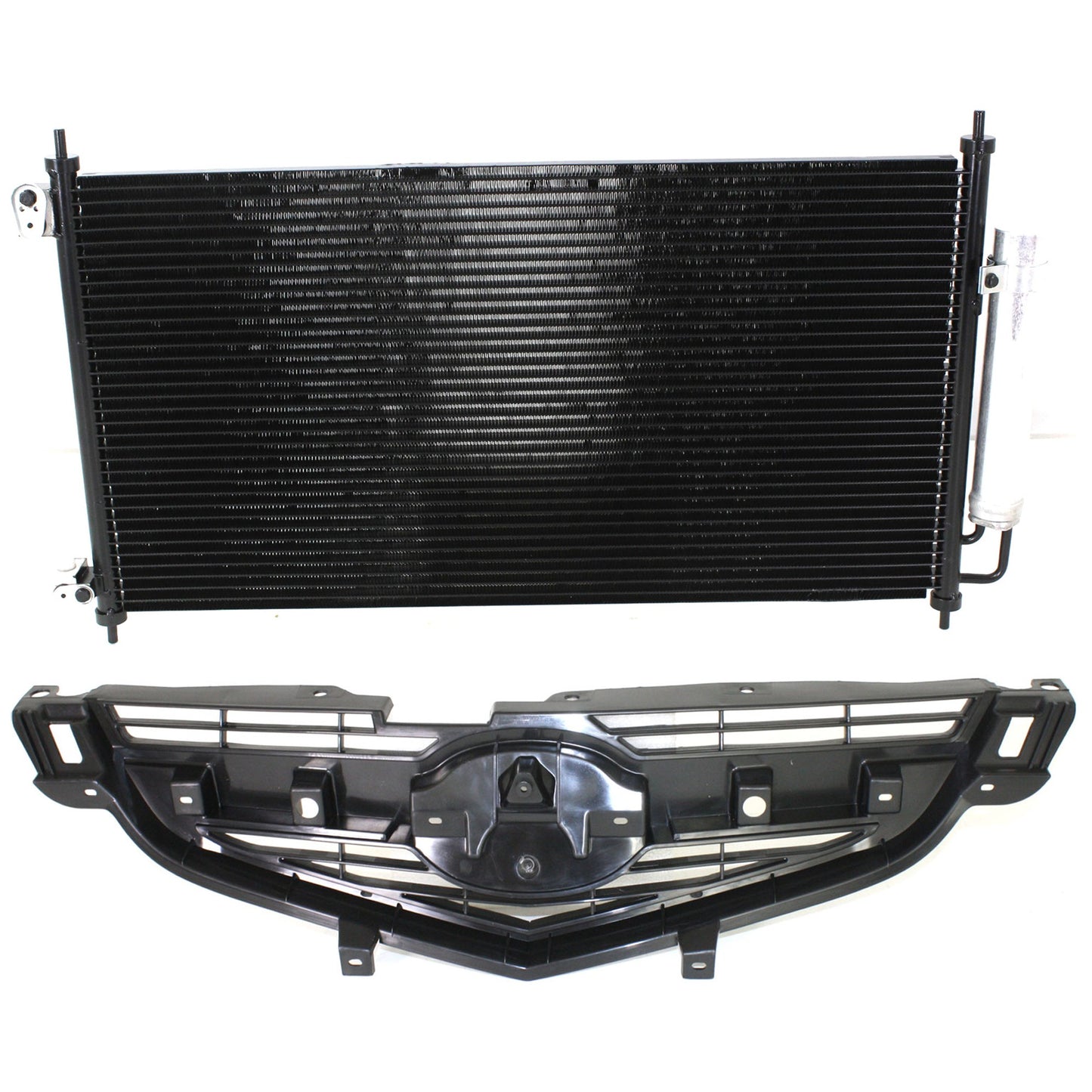 2-Piece Kit, Grille Textured Black, Includes (1) A/C Condenser and (1) Grille Assembly
