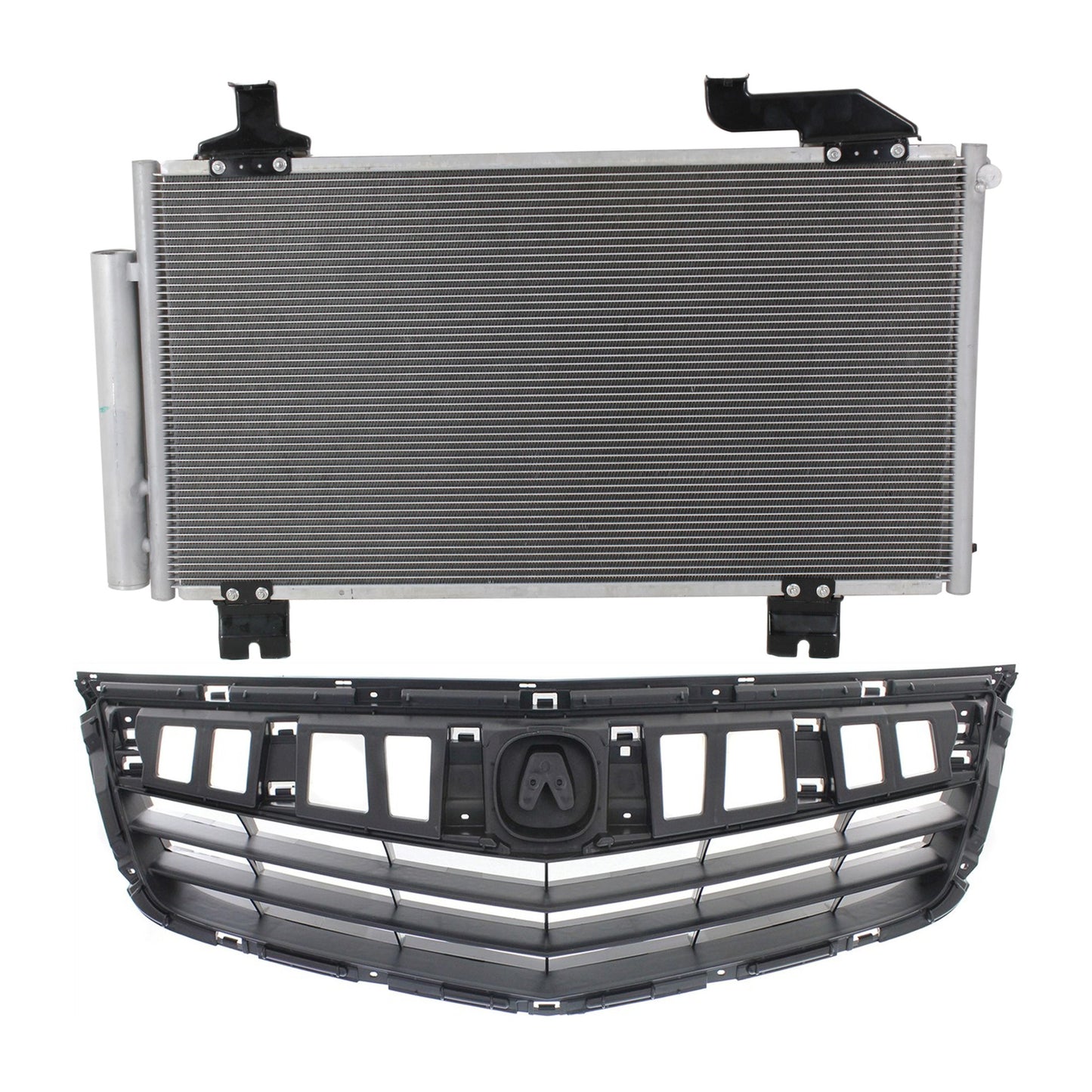 2-Piece Kit, Grille Textured Black, Includes (1) A/C Condenser and (1) Grille Assembly