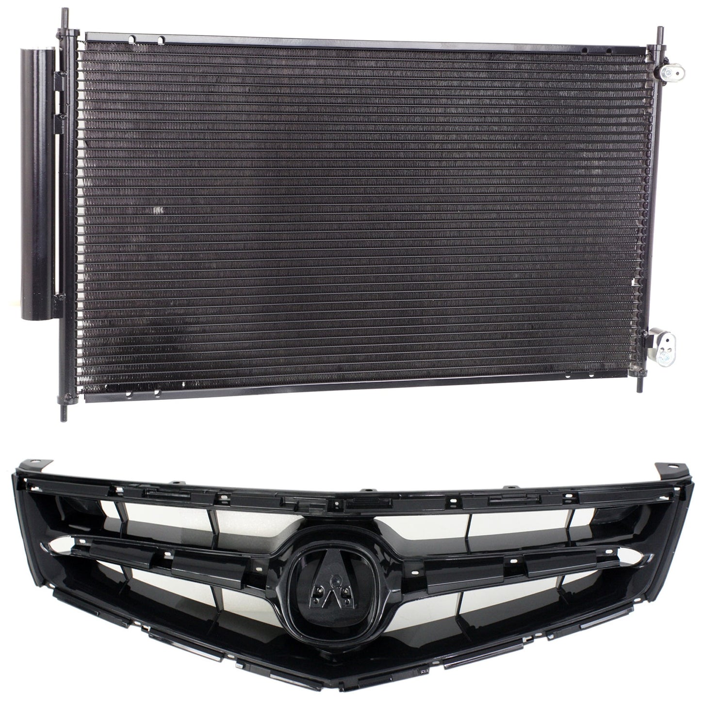 2-Piece Kit, Grille Painted Black, Includes (1) A/C Condenser and (1) Grille Assembly