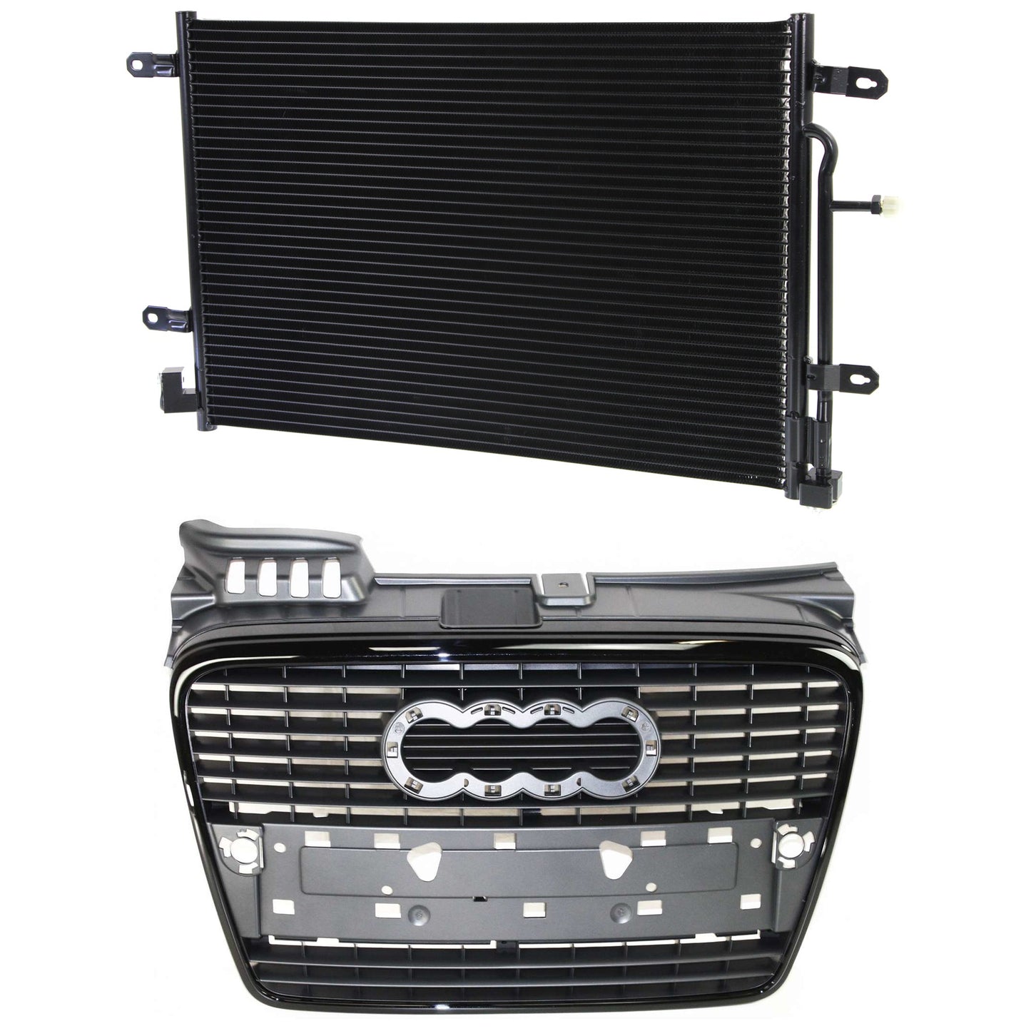 2-Piece Kit, Grille Black, Includes (1) A/C Condenser and (1) Grille Assembly