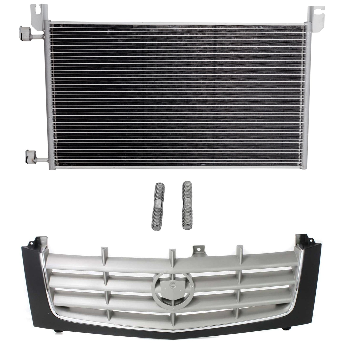 2-Piece Kit, Grille Paintable, Includes (1) A/C Condenser and (1) Grille Assembly