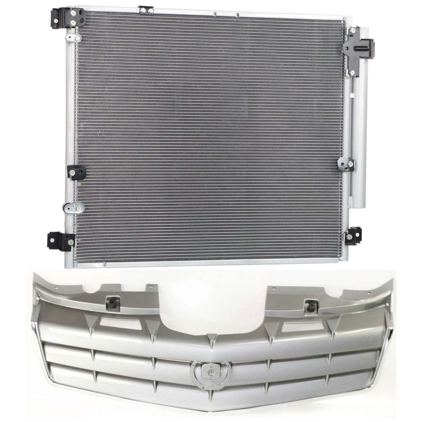 2-Piece Kit, Grille Painted Gray, For Models Without Sport Package, Includes (1) A/C Condenser and (1) Grille Assembly