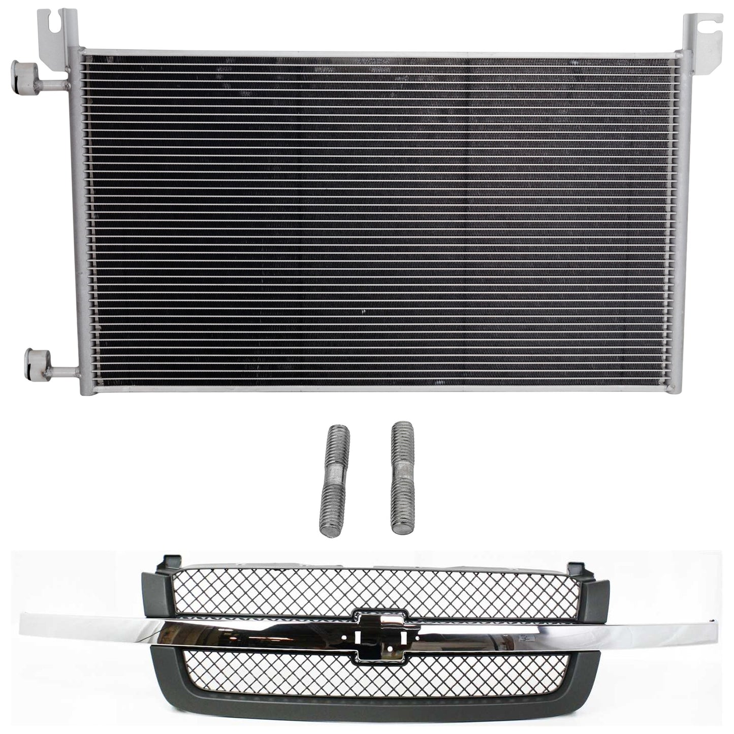 2-Piece Kit, Grille Textured Gray, Includes (1) A/C Condenser and (1) Grille Assembly
