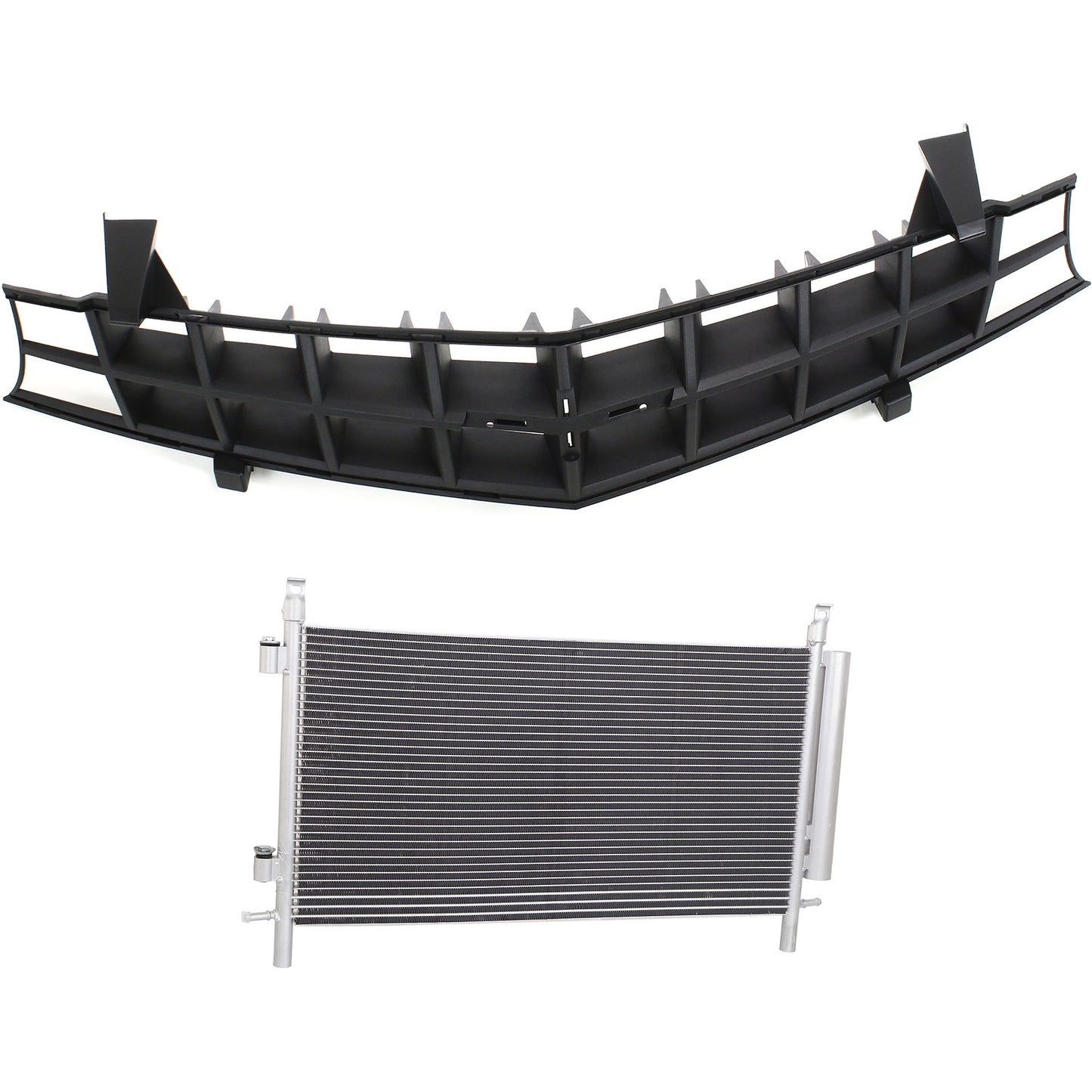 2-Piece Kit, Grille Textured Black, Includes (1) A/C Condenser and (1) Grille Assembly