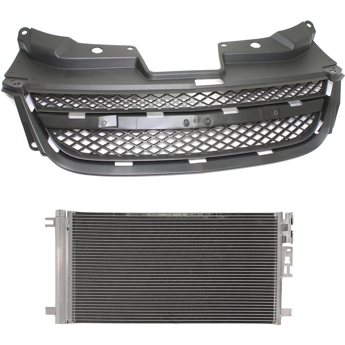 2-Piece Kit, Grille Textured Gray, For Models Without Supercharger, Includes (1) A/C Condenser and (1) Grille Assembly
