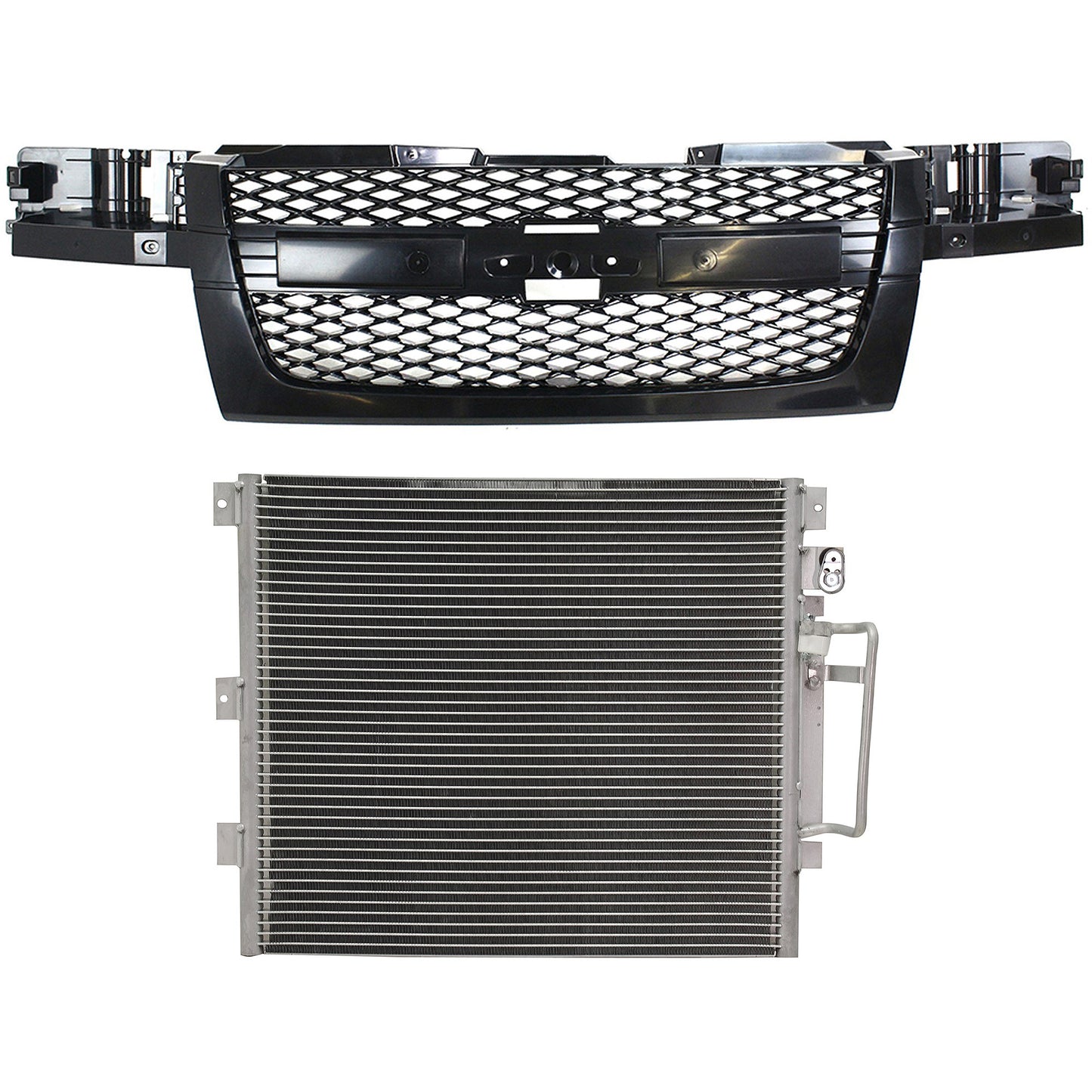 2-Piece Kit Grille Textured Gray, Includes (1) A/C Condenser and (1) Grille Assembly