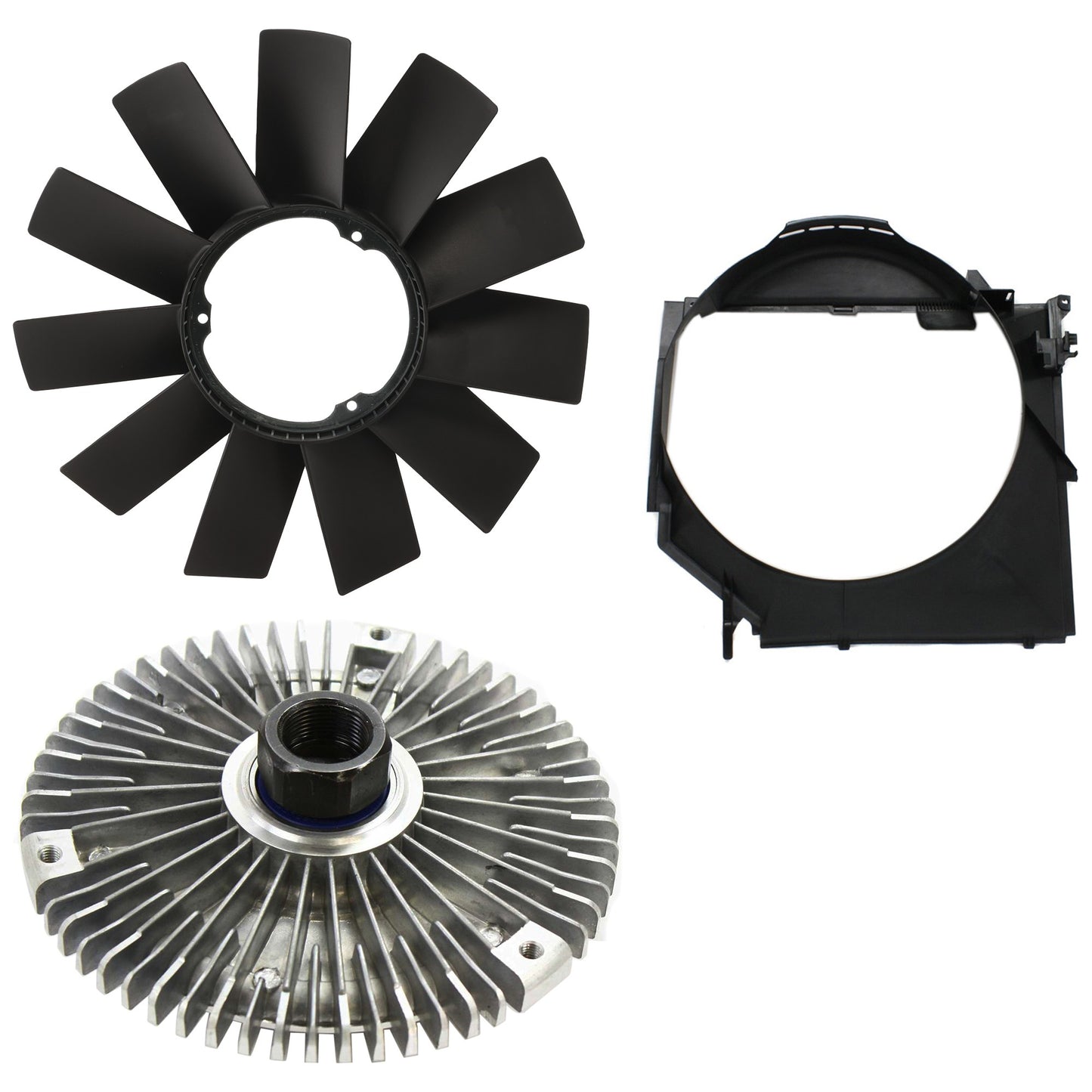 Комплект из 3 частей: муфта вентилятора, стандартная термоизоляция, включает в себя (1) муфту вентилятора, (1) кожух вентилятора и (1) лопасть вентилятора