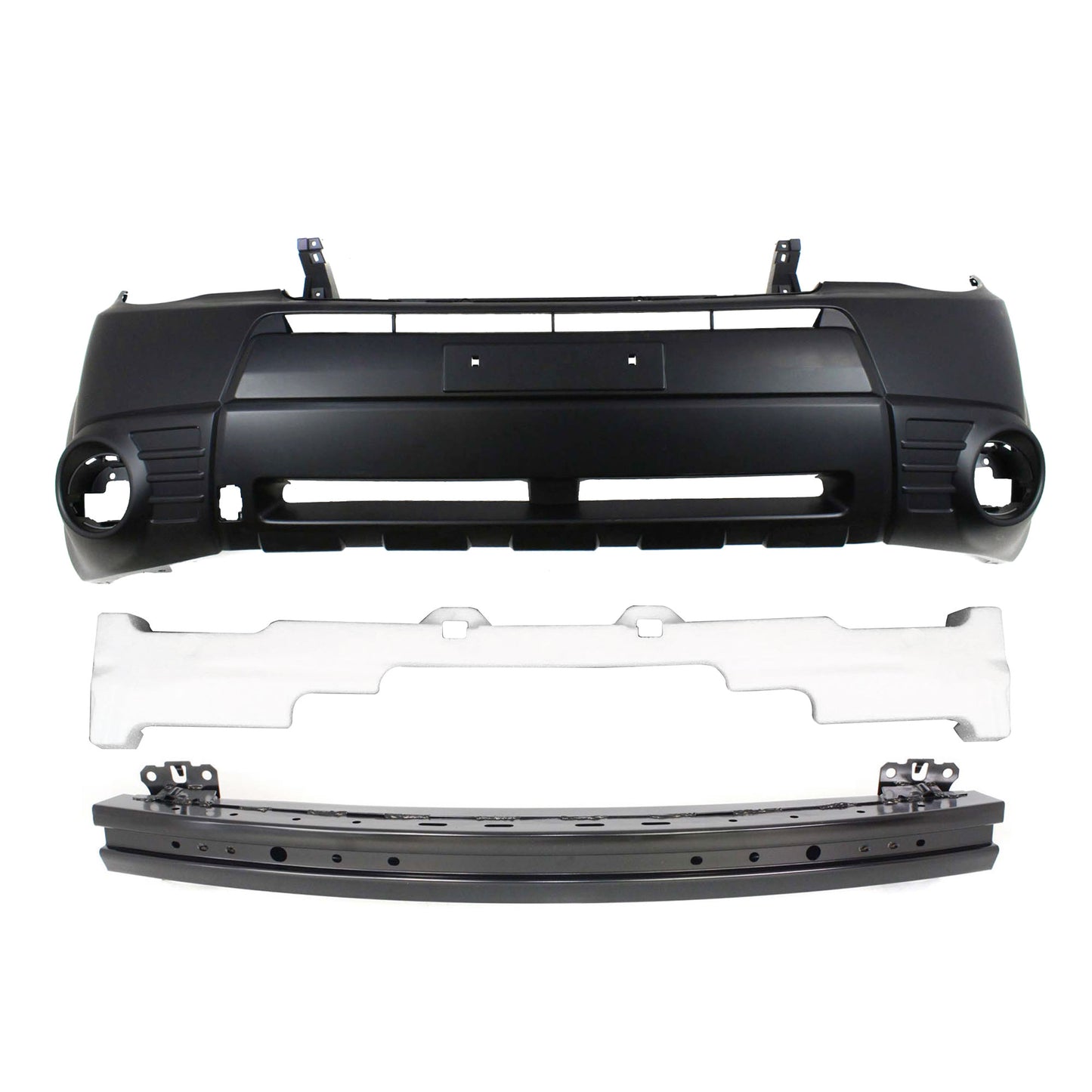 3-Piece Kit Front Primed Bumper Cover, Includes (1) Bumper Absorber, (1) Bumper Cover, and (1) Bumper Reinforcement