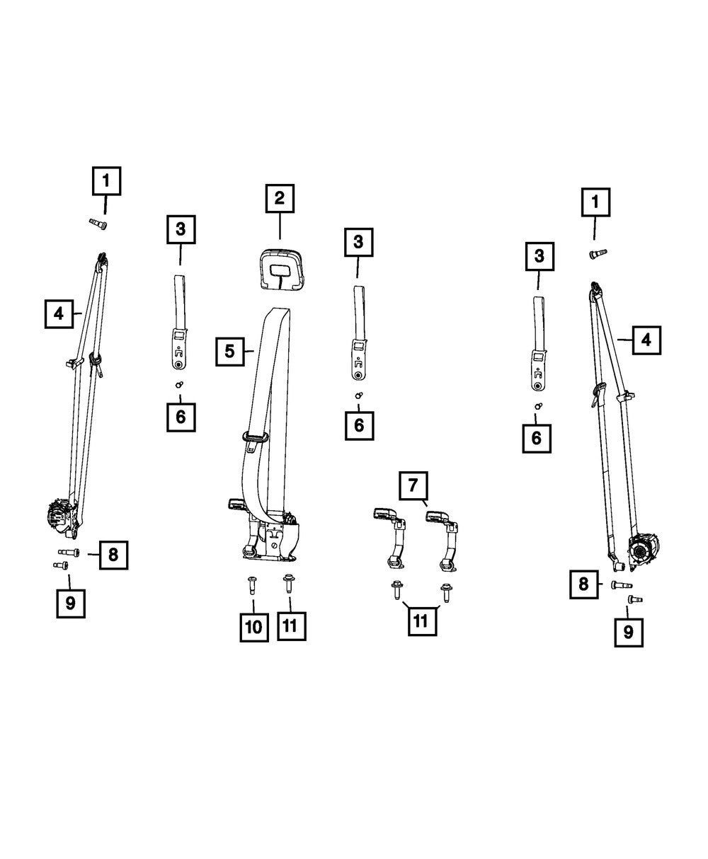 Гнездо для ремня безопасности 5ZN27TX7AE Direct Fit, продается отдельно