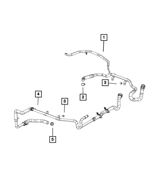 68104967AB Heater Hose - Direct Fit, Sold individually