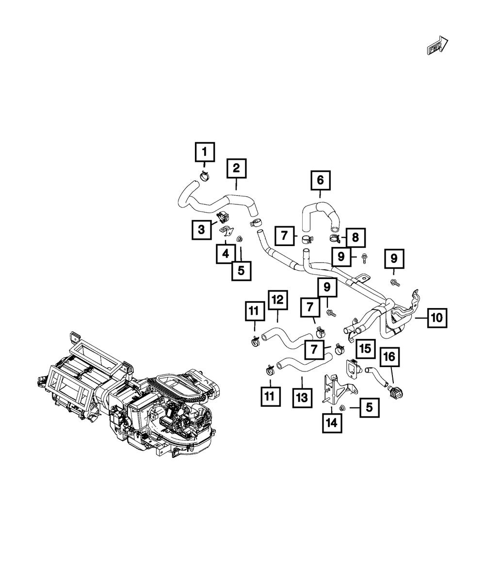 68335327AA HVAC Heater Hose - Direct Fit, Sold individually
