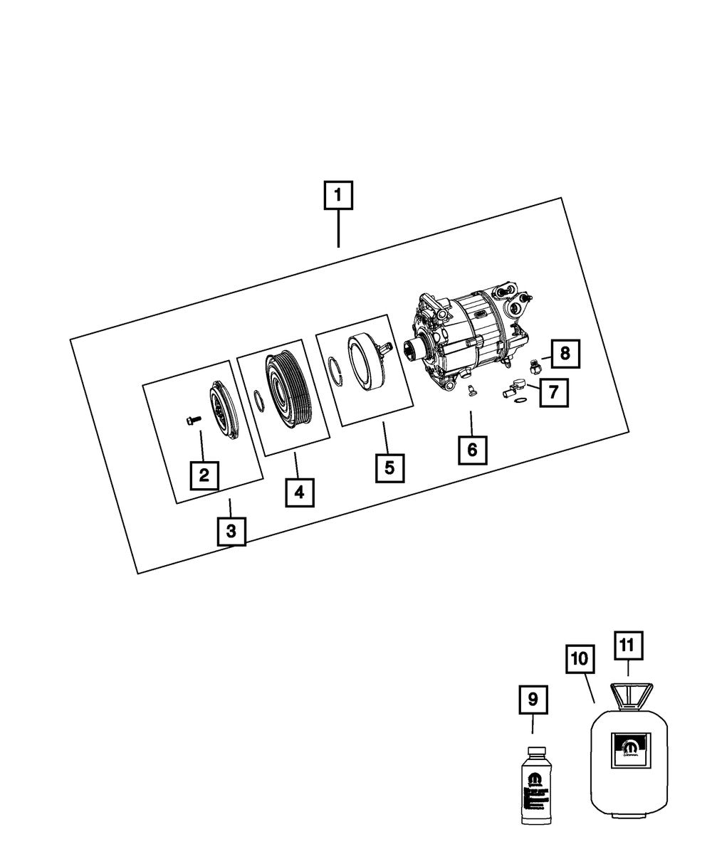 68382275Компрессор кондиционера AC, 6,2 л, 8 цилиндров