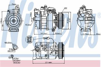 89208 Компрессор кондиционера, с муфтой, 6-канавочный шкив
