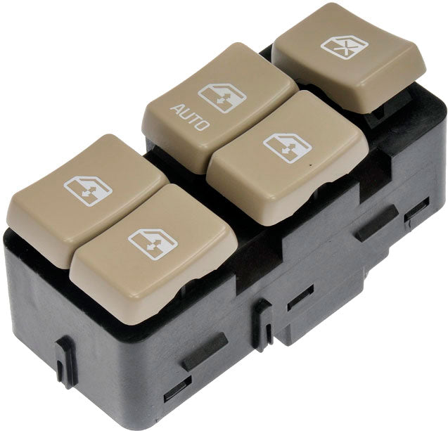 901-157 Front, Driver Side OE Solutions Series Window Switch Black and Gray 4 Buttons