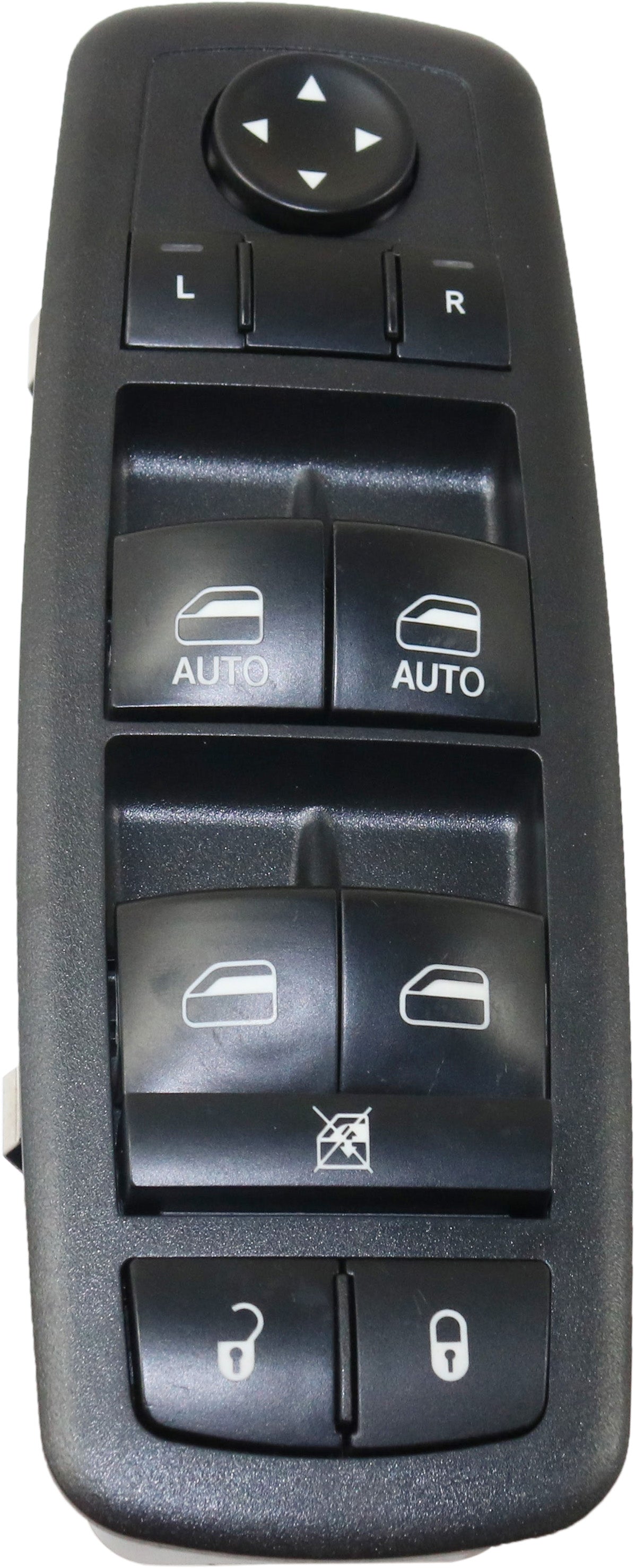 Front, Driver Side Window Switch, Black, 10-Button, with Auto Up/Down, without Power Folding Mirror Switch