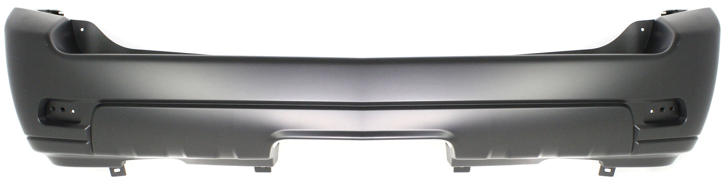 Накладка на задний бампер, грунтованная, модель LT, без отверстий для датчиков парковочных систем, с возможностью установки подножки, с отверстиями для отражателей