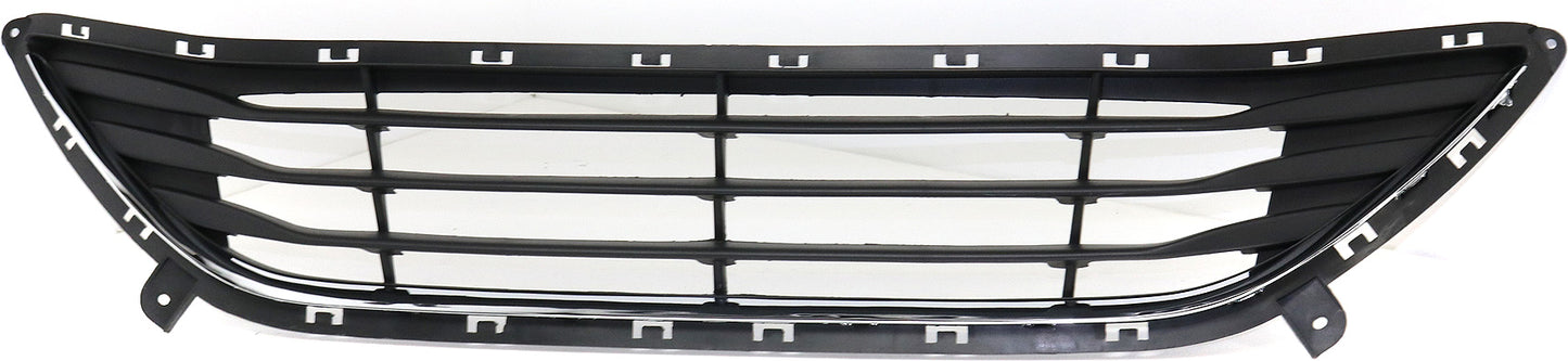 Front Bumper Grille, Textured Black Shell with Chrome Insert