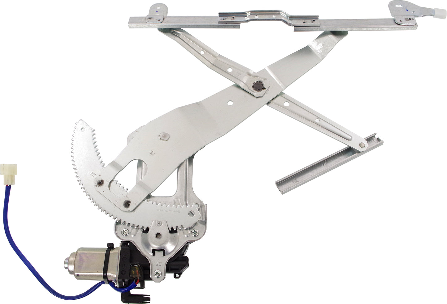 Front, Driver Side Window Regulator, Power, With Motor