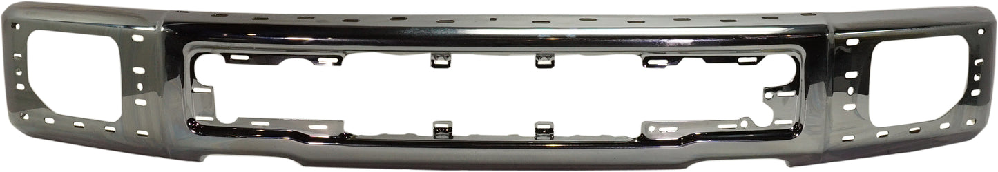 Front Bumper, Face Bar, Chrome, Steel, with End Cap Holes