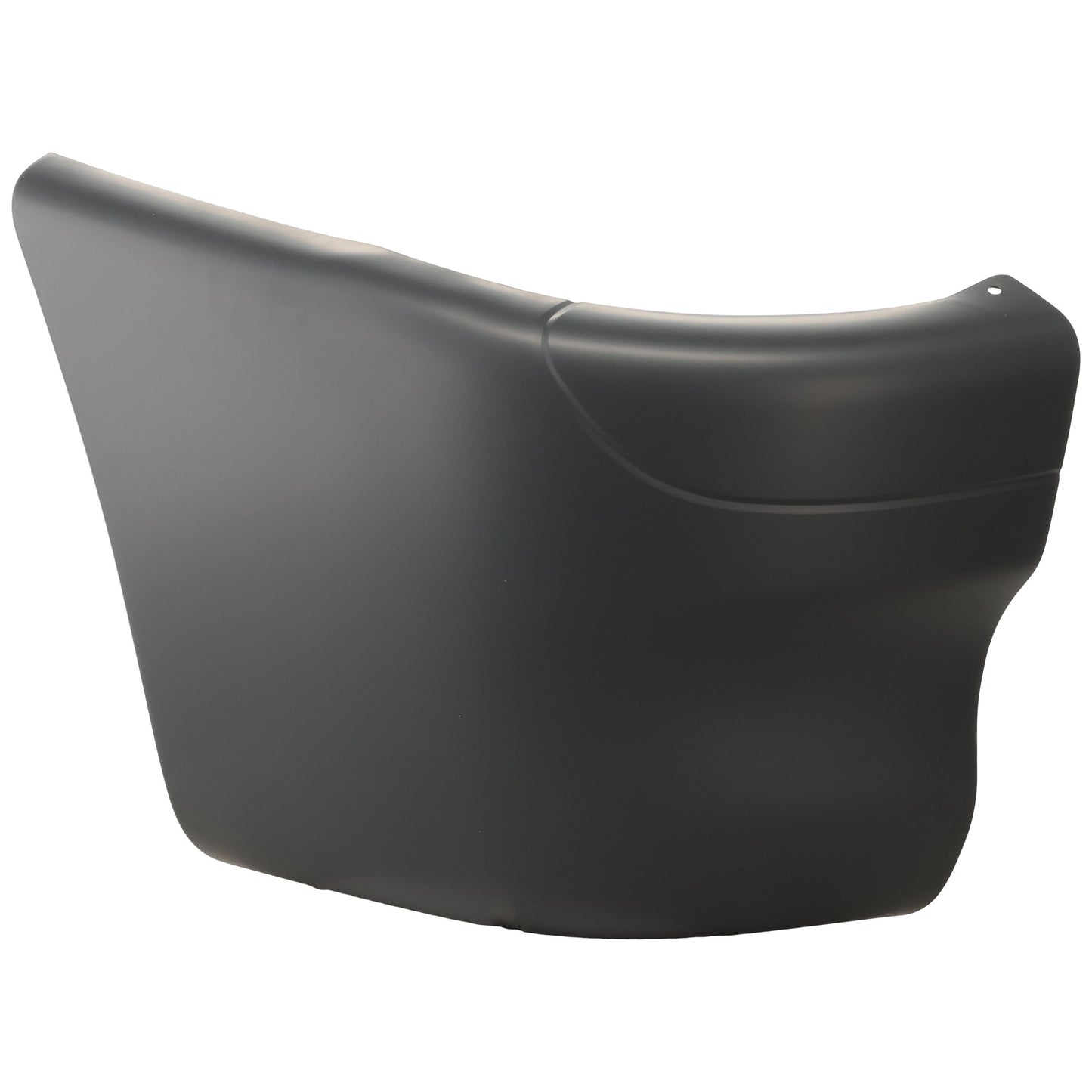 Front, Passenger Side Bumper End, Painted Black Plastic