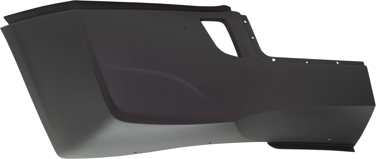 Front, Passenger Side Bumper End, Painted Black, 6 Cyl., 12.8L Engine