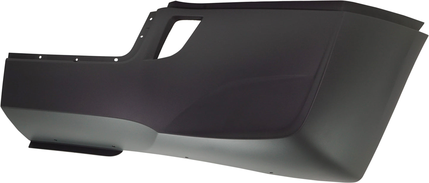 Front, Driver Side Bumper End, Painted Black, 6 Cyl., 12.8L Engine