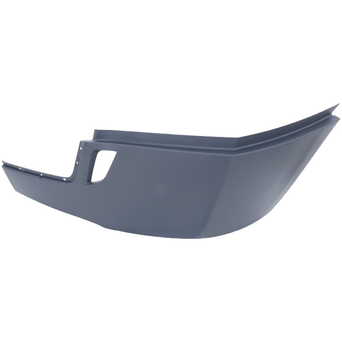 Front, Driver Side Bumper End, Painted Gray Plastic