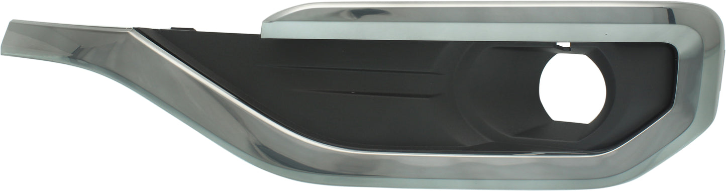 Front, Driver Side Fog Light Trim, Black, With Smoked Chrome Molding