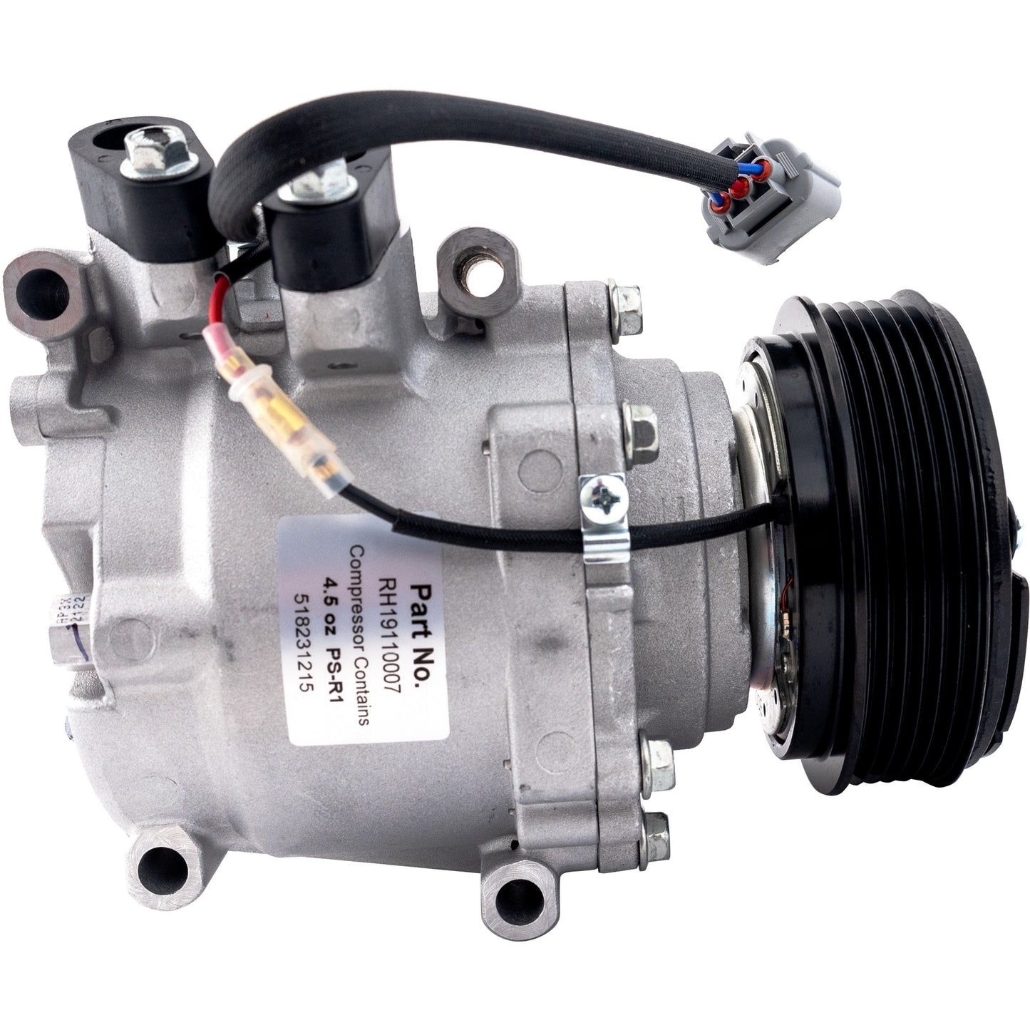A/C Compressor, With Clutch, 6-Groove Pulley, 1.7L, 4Cyl, With 3 Wire Connector