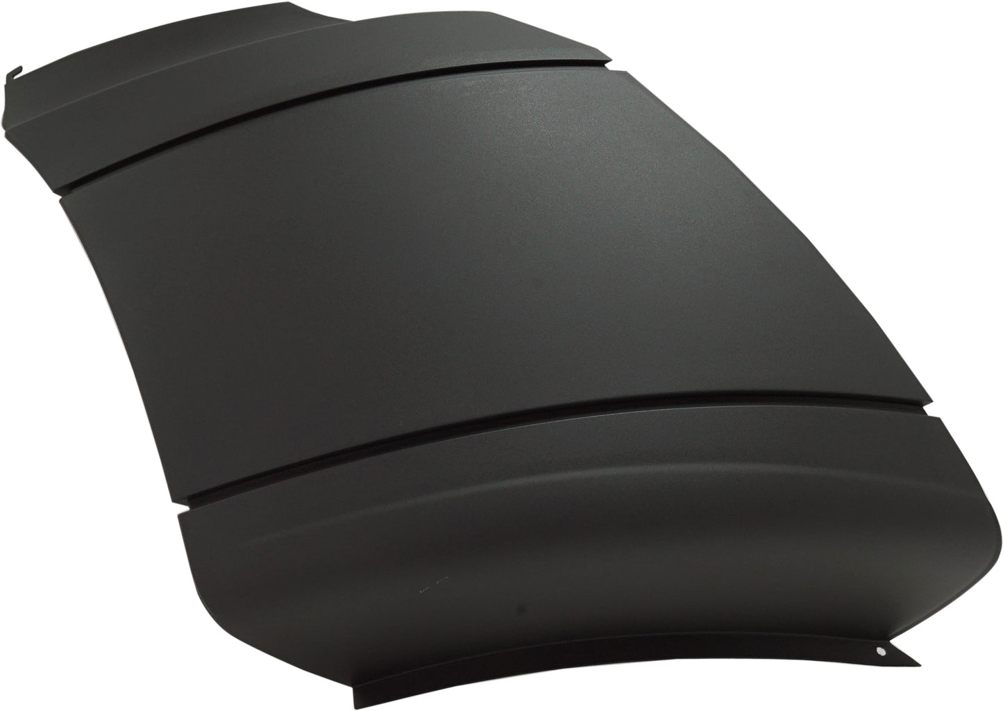 Front, Passenger Side Bumper End, Painted Black Plastic