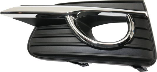 Front, Driver Side Fog Light Trim, Black, Chrome, Base/(Hybrid (Standard Type)/Premium Models