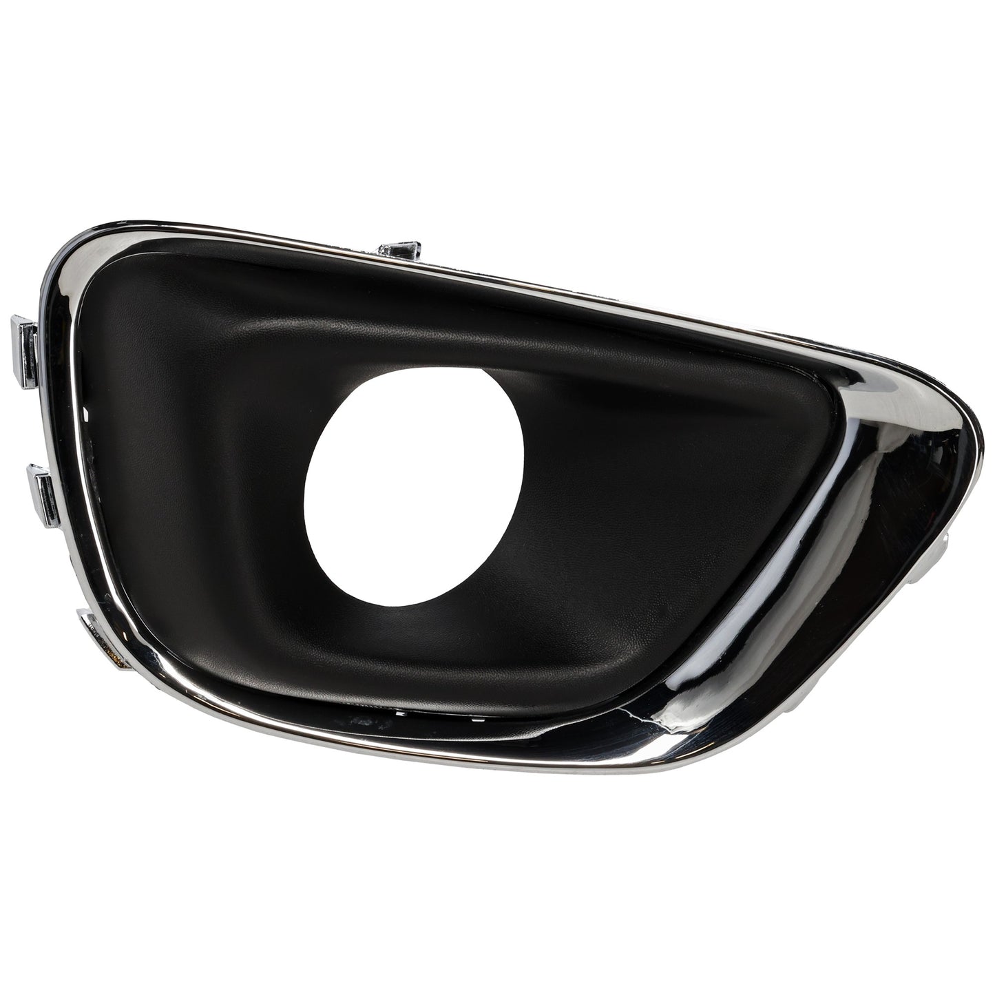 Front, Passenger Side Fog Light Trim, Black and Chrome